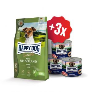 Happy Dog NEW Mini Neuseeland 4 kg + 3x konzerva 200 g  ZDARMA