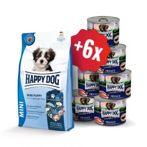 Happy Dog NEW Mini Puppy 10 kg + 6x konzerva ZDARMA