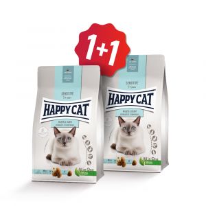 Happy Cat Sensitive Magen & Darm / Žaludek & střeva 1,3 kg SET 1+1 ZDARMA