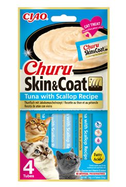 Churu Cat Skin&Coat Tuna with Scallop Recipe 4x14g INABA FOODS Co., Ltd.