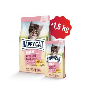 HAPPY CAT Minkas Kitten Care Geflügel 10kg SET 10 + 1,5kg ZDARMA