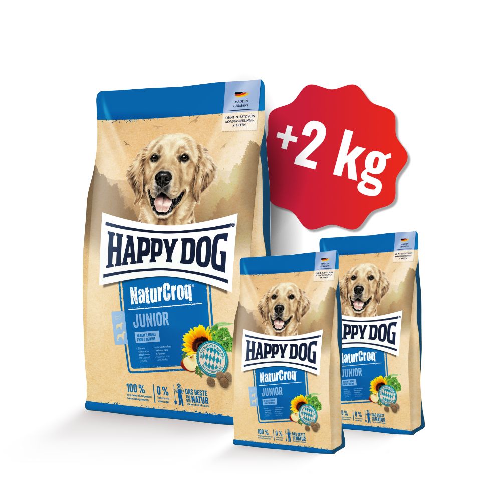 HAPPY Dog NaturCroq Junior SET 15 + 2kg ZDARMA