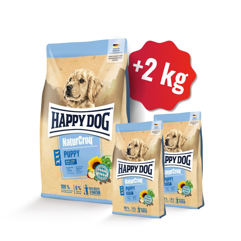 HAPPY Dog NaturCroq Puppy SET 15 + 2kg ZDARMA