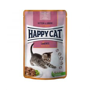 Happy Cat Kapsička Kitten & Junior Land-Ente / Kachna 85 g SET 1+1 ZDARMA Euroben
