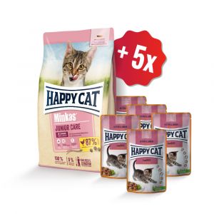 HAPPY CAT Minkas Junior Care Geflügel 10kg SET 10 + 5x kapsička ZDARMA