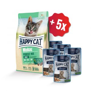 HAPPY CAT Minkas Perfect Mix Geflügel, Fisch & Lamm 10kg SET 10 + 5x kapsička ZDARMA