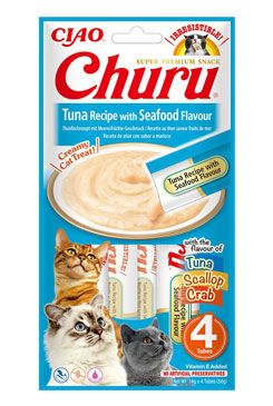 Churu Cat Tuna Recipe with Seafood Flavor 4x14g INABA FOODS Co., Ltd.
