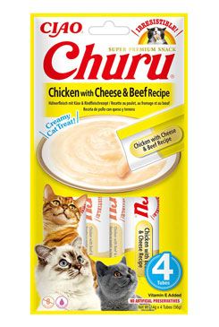 Churu Cat Chicken with Beef & Cheese Recipe 4x14g INABA FOODS Co., Ltd.