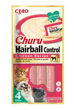Churu Cat Hairball Chicken Recipe 4x14g INABA FOODS Co., Ltd.
