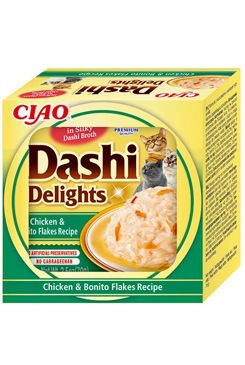Churu Cat CIAO Dashi kuře a vločky z tuňák. pruh. 70g INABA FOODS Co., Ltd.