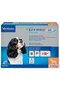 Effipro DUO Dog S (2-10kg) 67/20 mg, 4x0,67ml VIRBAC