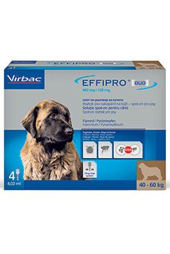 Effipro DUO Dog XL (40-60kg) 402/120 mg, 4x4,02ml VIRBAC