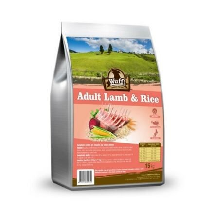 Wuff! Adult Lamb & Rice balení 15 kg