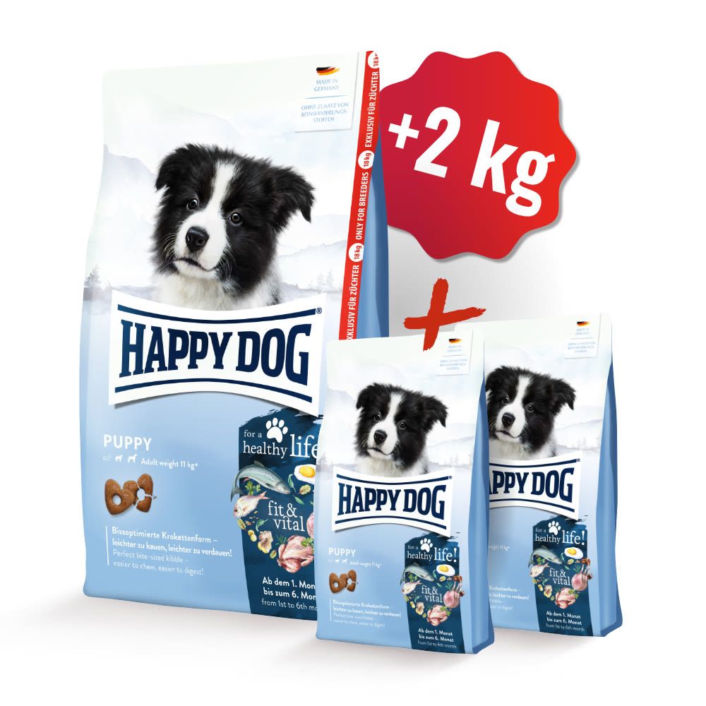 Happy Dog Puppy 18kg + 2kg Euroben