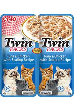 Churu Cat Twin Packs Tuna&Chick & Scallop in Broth 80g INABA FOODS Co., Ltd.