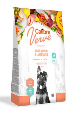 Calibra Dog Verve GF Junior M&L Chicken&Duck 2kg min. trv. do 7.1.2024 Calibra Verve