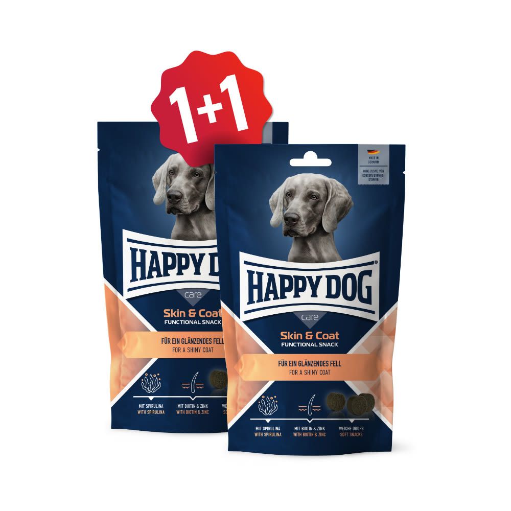 Happy Dog Care Snack Skin & Coat 100 g SET (1+1) Euroben