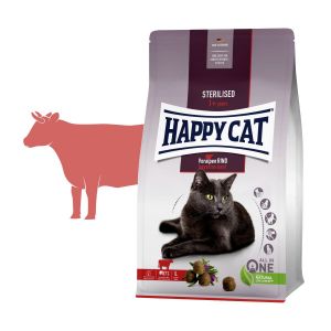 Happy Cat Sterilised Voralpen-Rind / Hovězí 4 kg