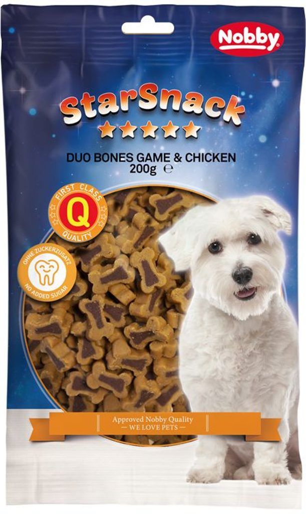 Nobby StarSnack Duo Bones pamlsek pro psy zvěřina+kuře 200g