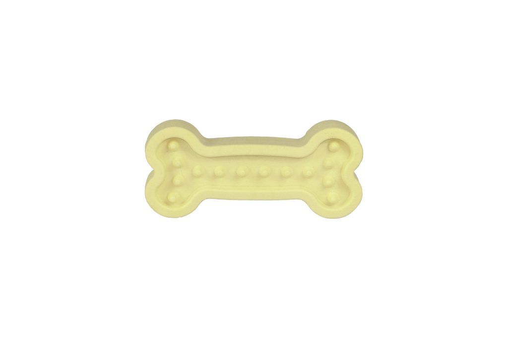 Eco friendly hračka pro psy kost malá žlutá, 13cm/70g Pučálka