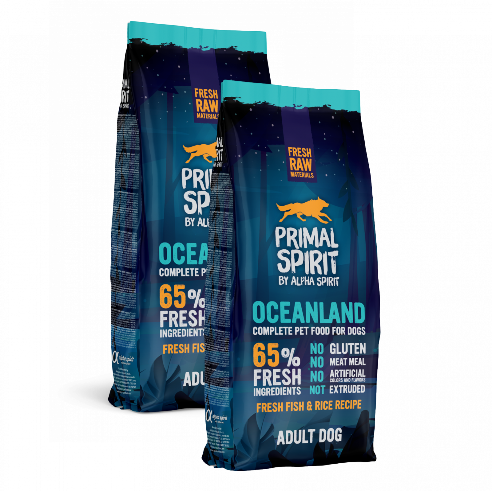 Primal Spirit Dog 65% Oceanland 2x12 kg Amiguitos Pets and Life SA